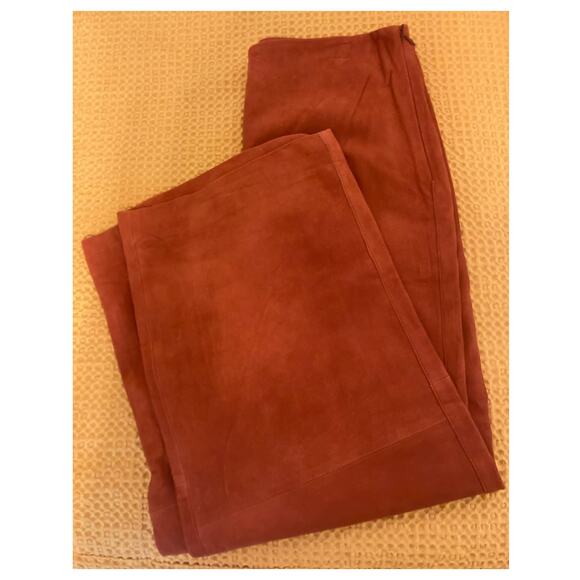 Vince Women's Wide Leg Cropped Lamb Leather Pants Size 8 Dark Brick Rust NWT - Picture 4 of 8
